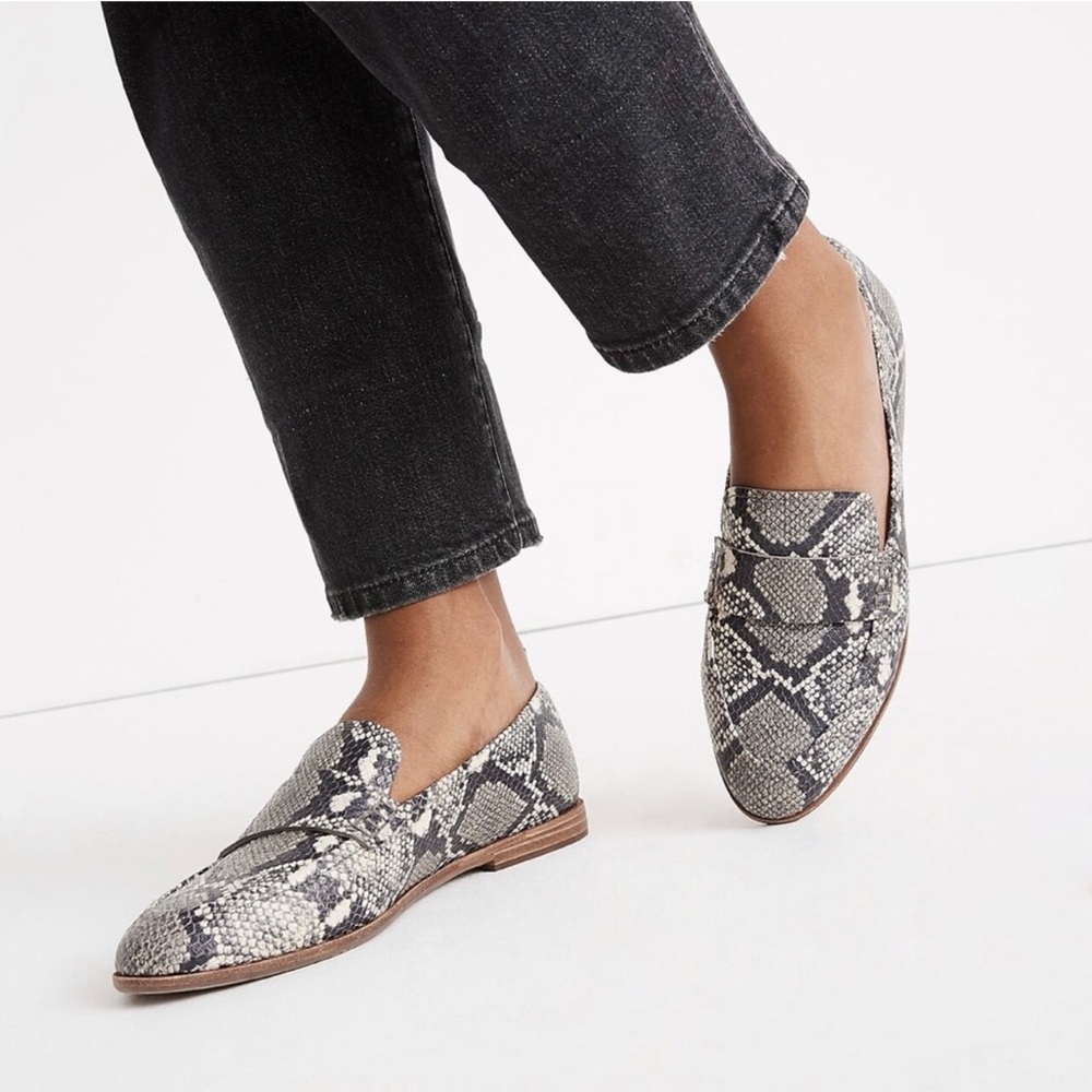Madewell The Alex Loafer Snake Embossed Leather